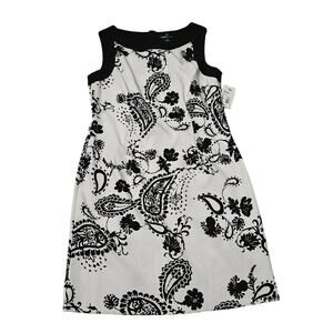 NWT Ronnie Nicole Size 14 Dress Black White Floral Cutaway